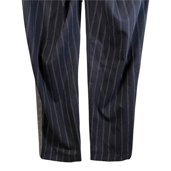 Zara Women's Elastic Waist Pull On Trouser Pant Side Stripe Navy Stripe Size XS - Picture 6 of 8